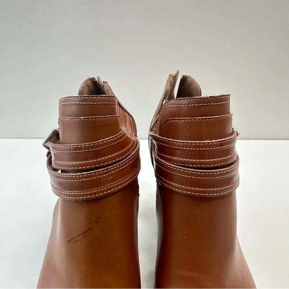 Liz Claiborne‎ Peek Toe Genesis Shoes Open Toe With Buckle Women’s Size 8 Cognac - Picture 10 of 10